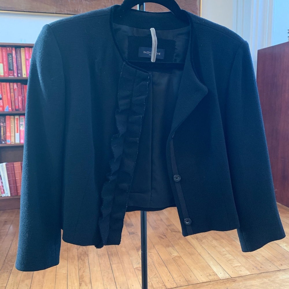 Black cropped blazer - made in Italy